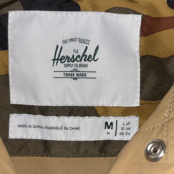 Herschel Supply Co Men's Snap Closure Jacket Size M Beige Khaki Cotton Blend - Picture 2 of 13